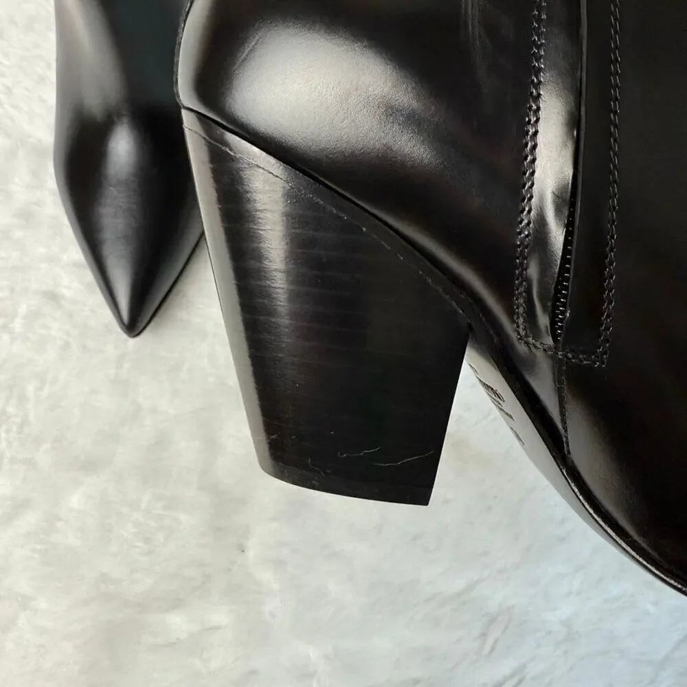 Valentino Garavani Rockstud Calfskin Western Ankle Booties
